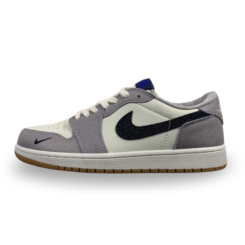 Nike Air Jordan 1 - Retro Low OG - White - Grey / Deep Blue