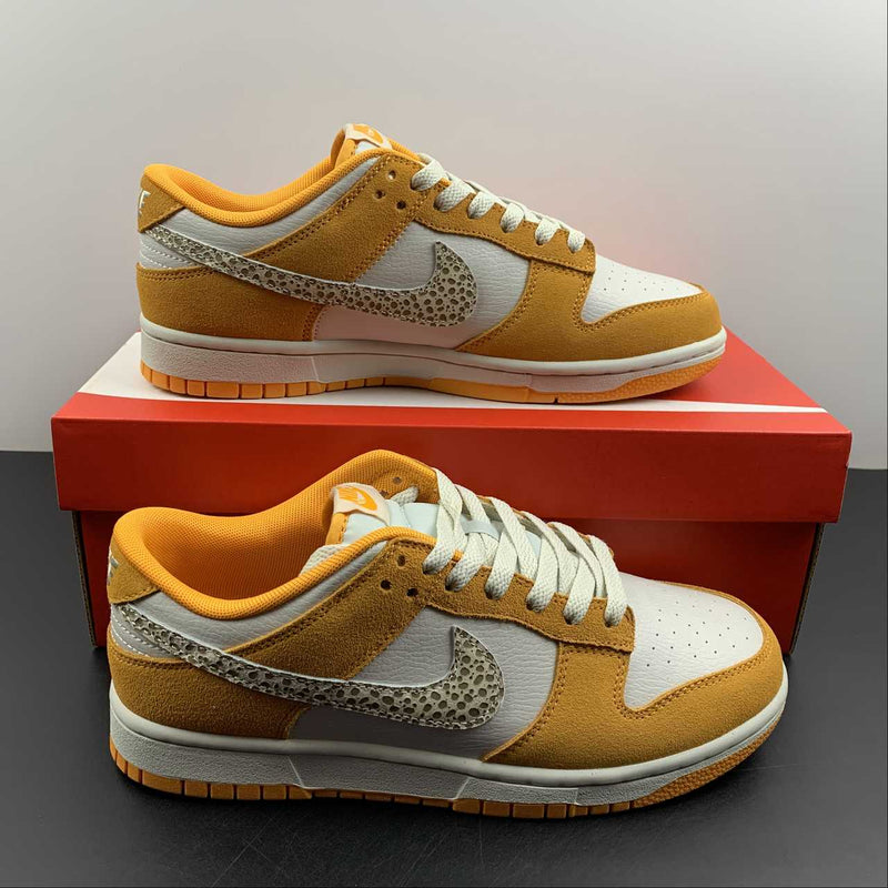 Nike Dunk Low - White / Orange / Safari Swoosh