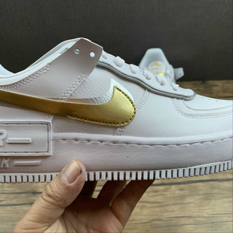 Nike Air Force 1 - Shadow - White / Metallic Gold