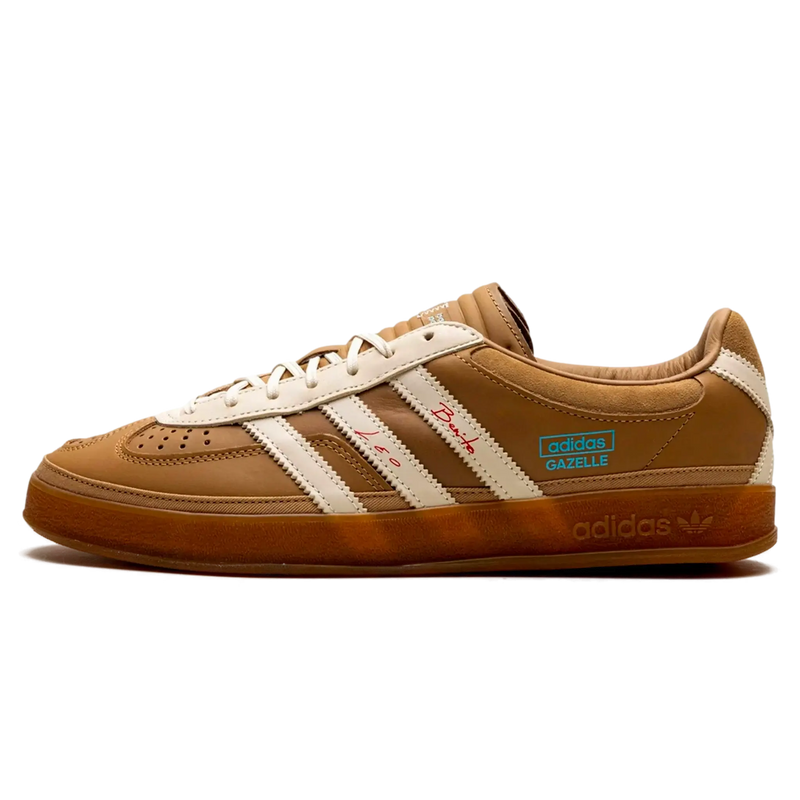 Tênis Adidas Gazelle Indoor x Bad Bunny x Lionel Messi "Cardboard" Bege