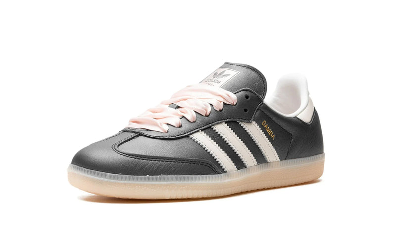 Tênis Adidas Samba OG Feminino "Black Pink Ribbon Laces" Preto