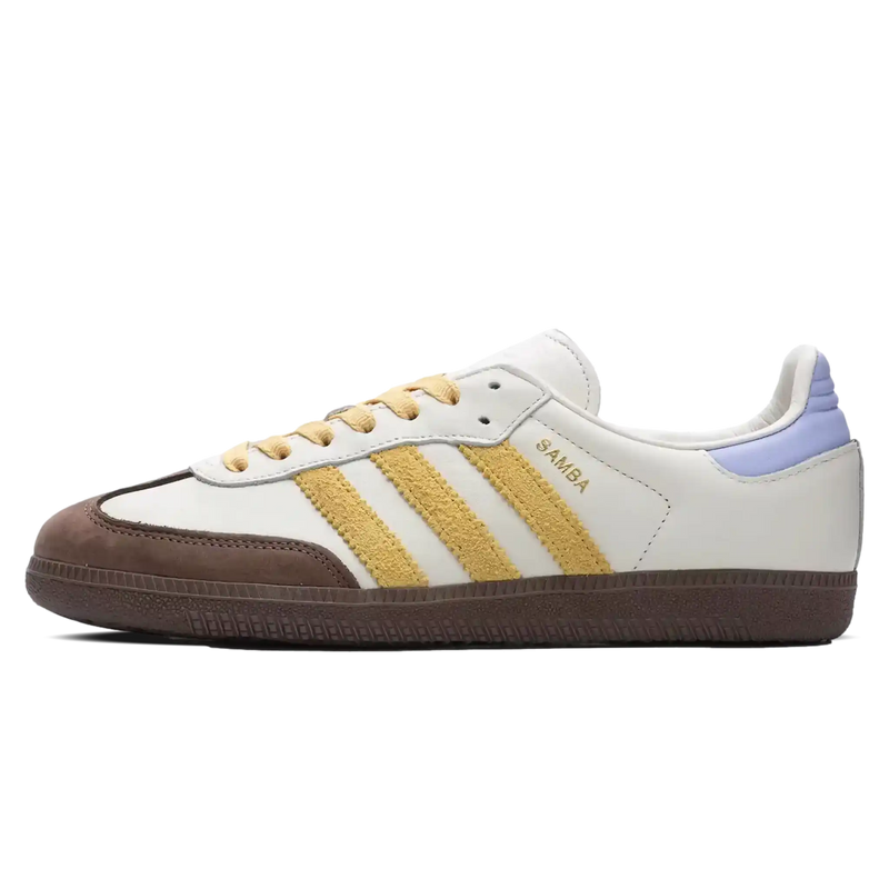 Tênis Adidas Samba OG Feminino "Oat Violet Tone" Amarelo / Marrom