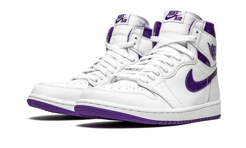 Tênis Air Jordan 1 High "Court Purple White" Branco / Roxo