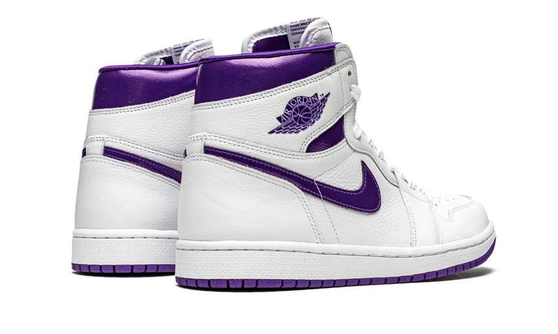 Tênis Air Jordan 1 High "Court Purple White" Branco / Roxo