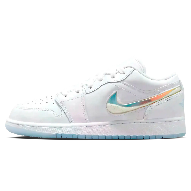 Tênis Air Jordan 1 Low Feminino "Glitter Swoosh" Branco