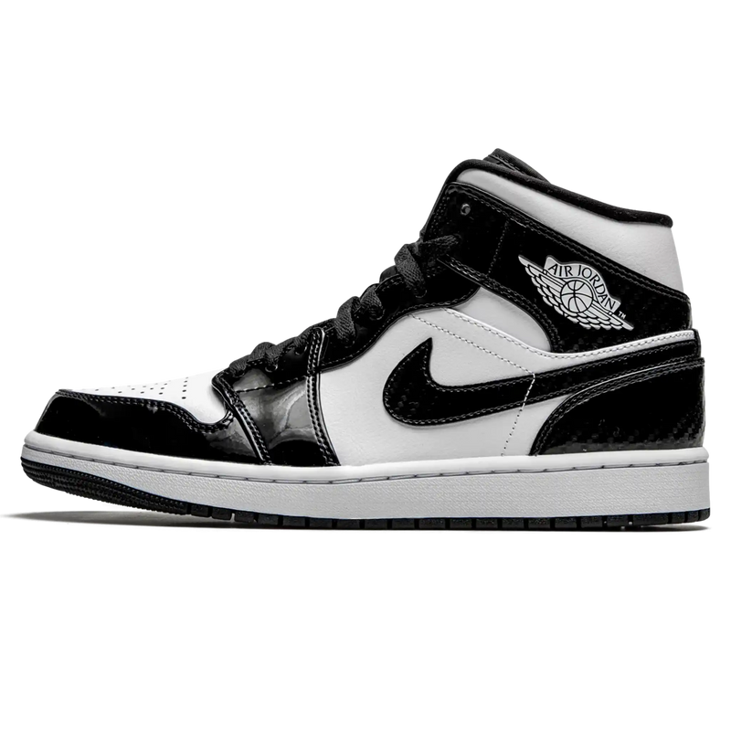 Tênis Air Jordan 1 Mid "Carbon Fiber" Preto / Branco