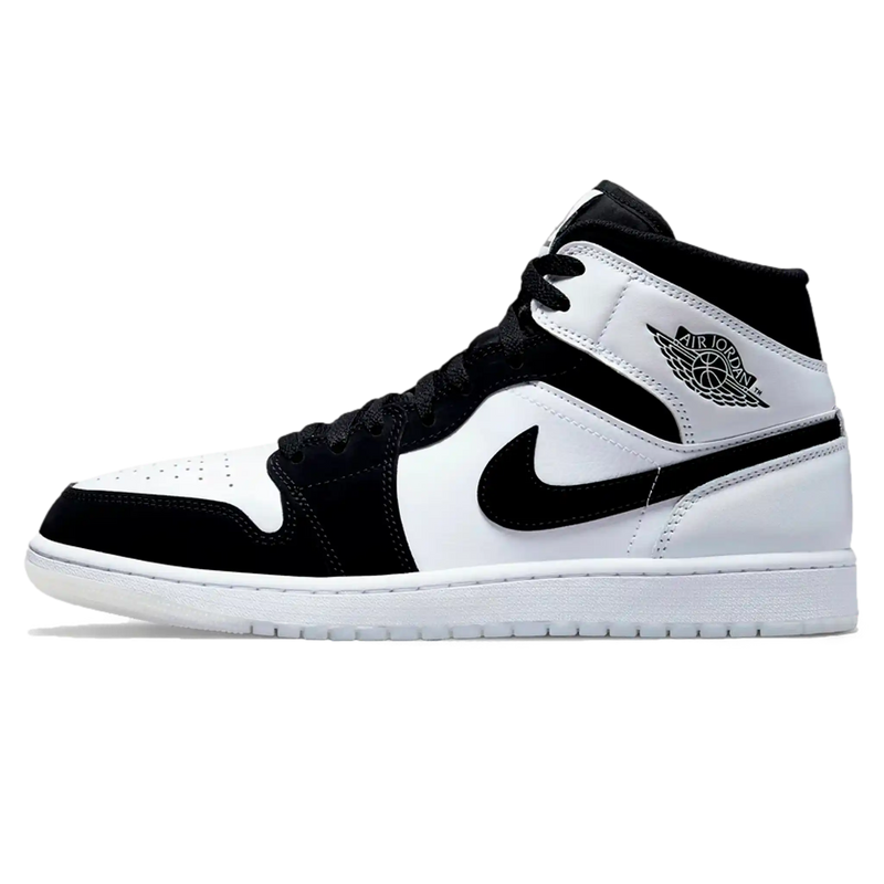 Tênis Air Jordan 1 Mid "Diamond" Preto / Branco