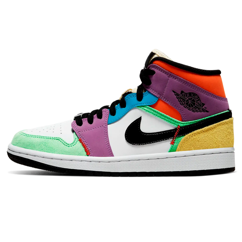 Tênis Air Jordan 1 Mid Feminino "Lightbulb" Colorido