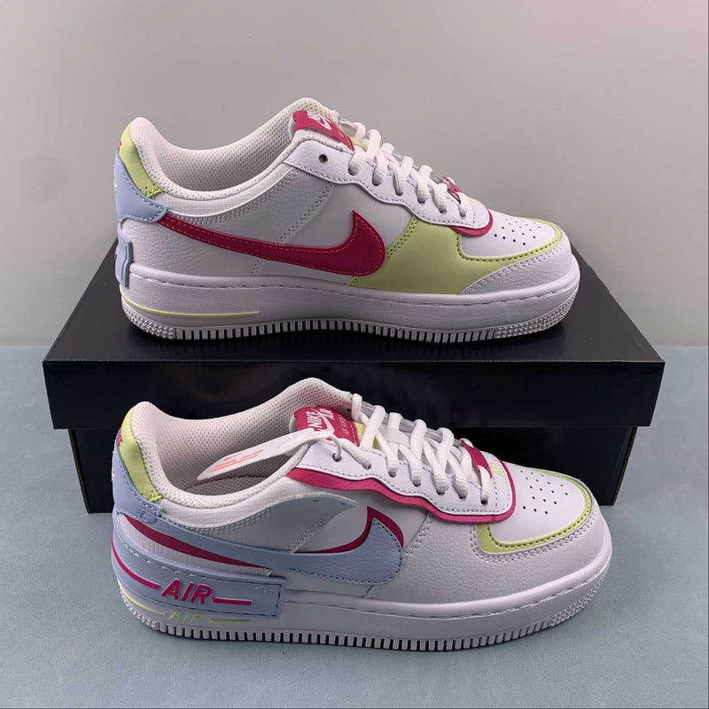 Nike Air Force 1 - Shadow - White / Rose / Lemon Yellow