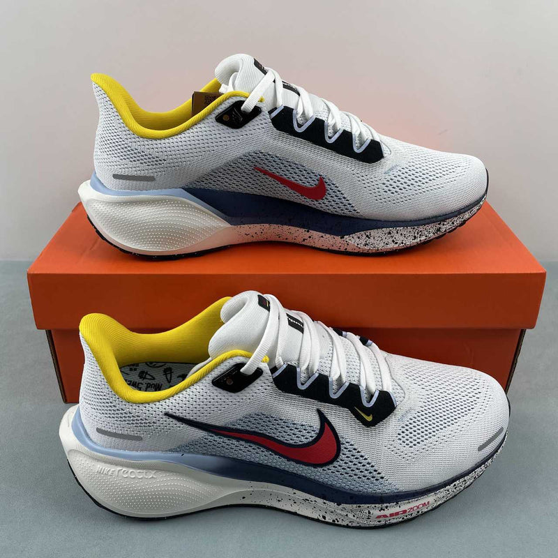 Nike Air Zoom - Pegasus 41 - White / Mind Blue / Speed Yellow / Speedy Red