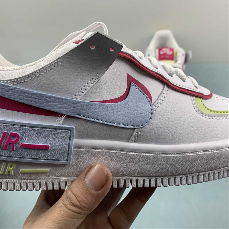 Nike Air Force 1 - Shadow - White / Rose / Lemon Yellow