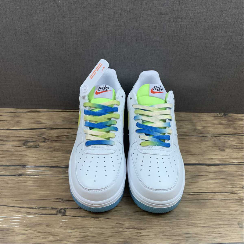 Nike Air Force 1 - '07 - SU19 - White / Fluorescent Green / Sky Blue