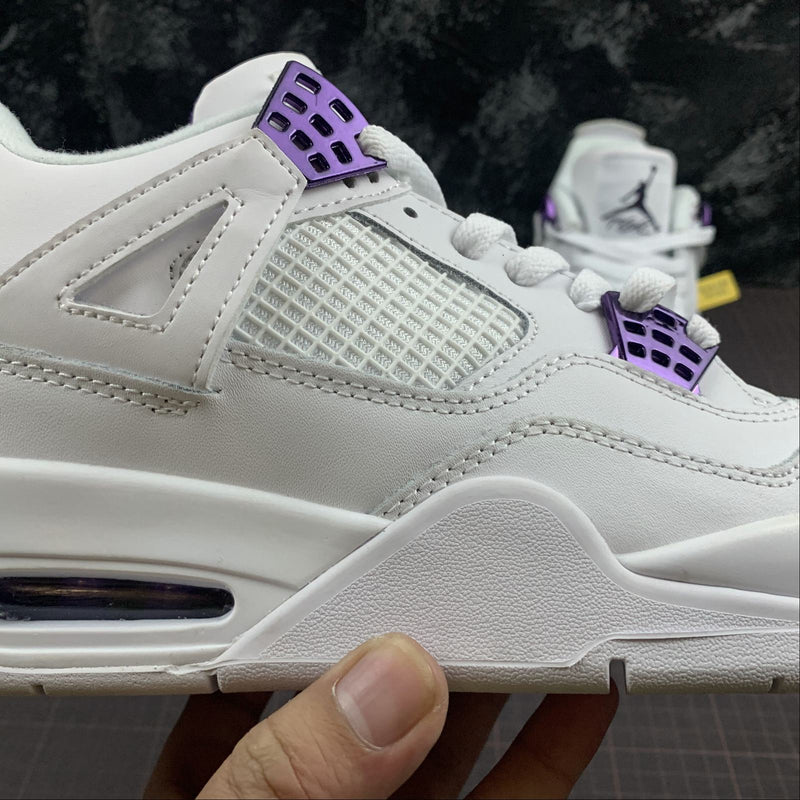 Nike Air Jordan 4 - Court Purple - White / Metallic Silver - Court Purple