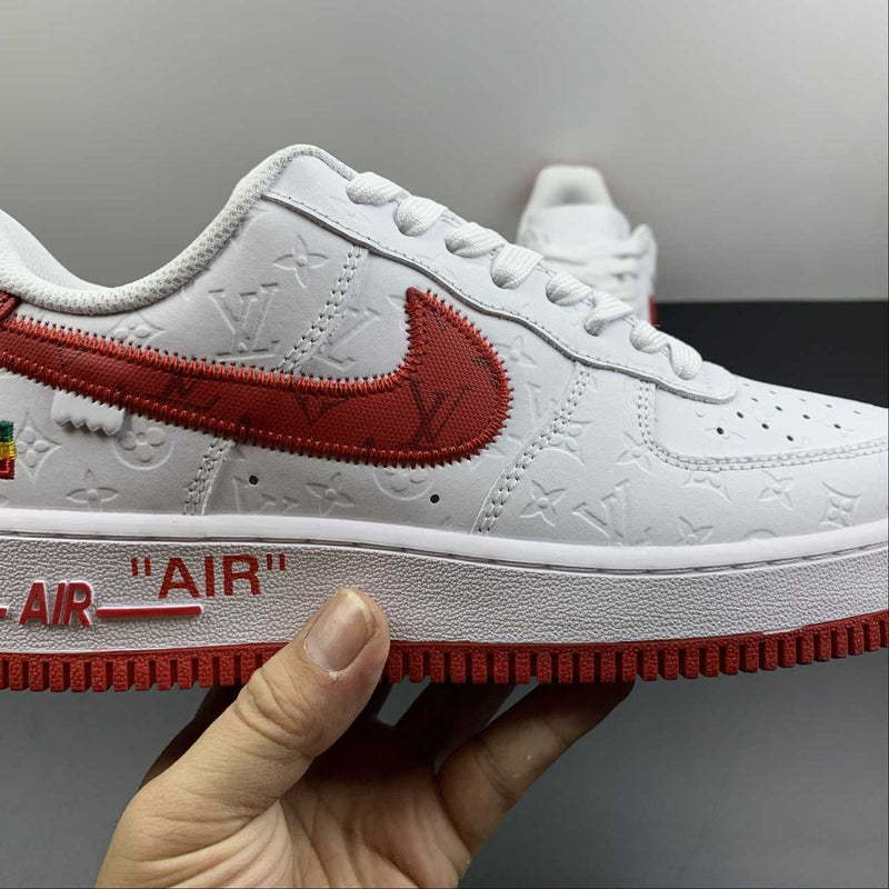 Nike Air Force 1 - Louis Vuitton - White and Red Flag