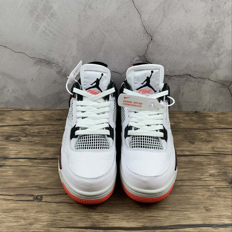 Nike Air Jordan 4 Retro - White / Black - Bright Crimson