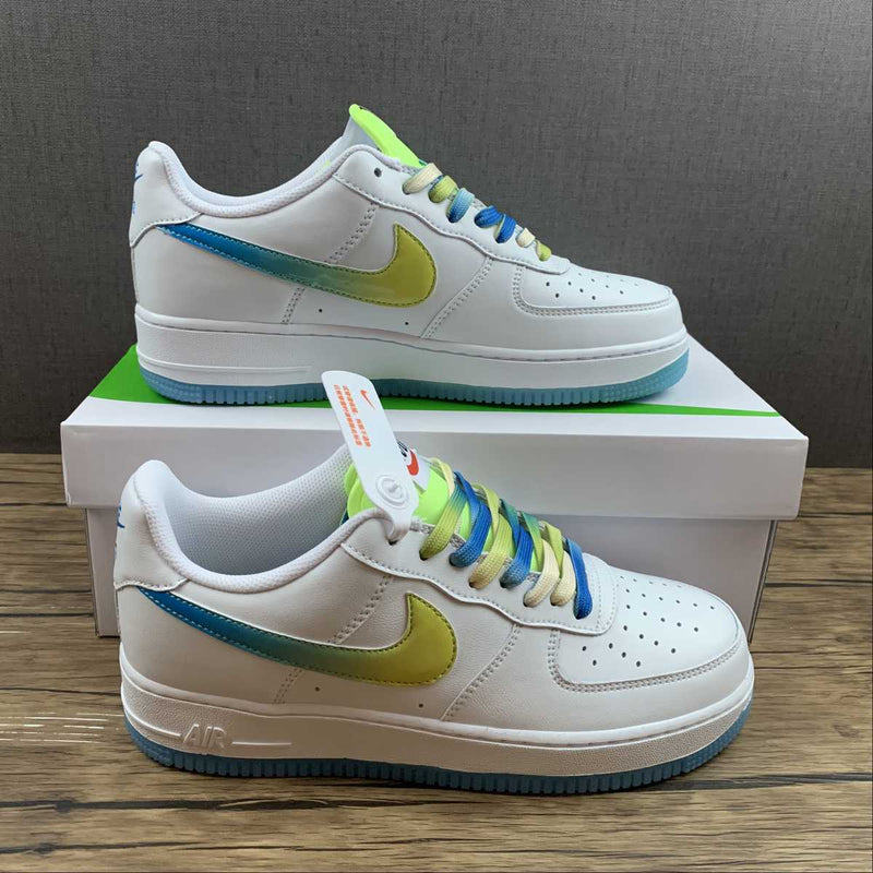 Nike Air Force 1 - '07 - SU19 - White / Fluorescent Green / Sky Blue