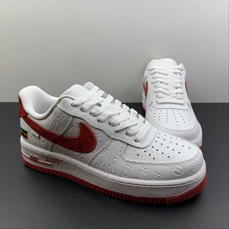 Nike Air Force 1 - Louis Vuitton - White and Red Flag