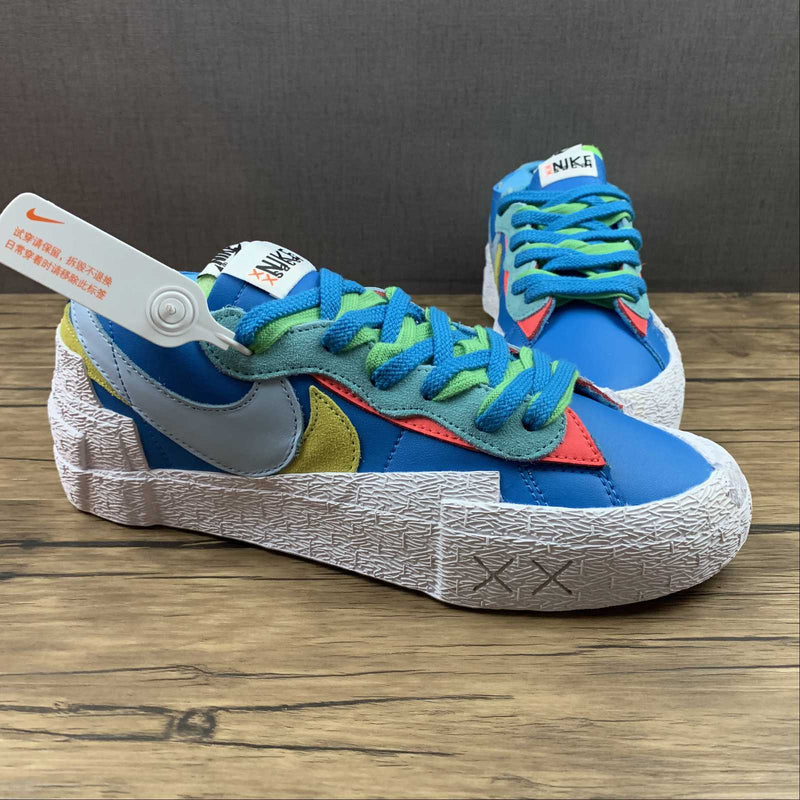 Nike Sacai - Blazer Low - Kawas  - White / Green / Lake Blue