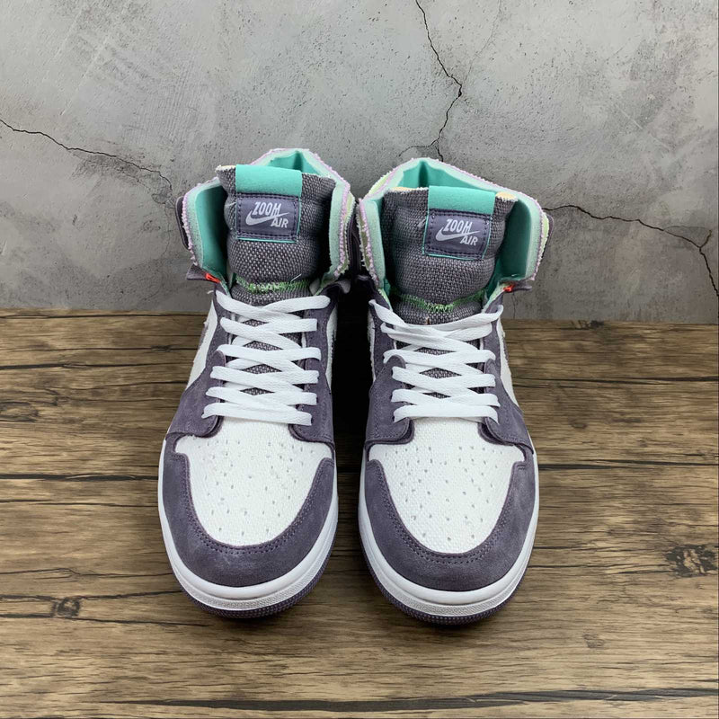 Nike Air Jordan 1 - Zoom Confort Tropical Twist - White / Grape Violet / Green