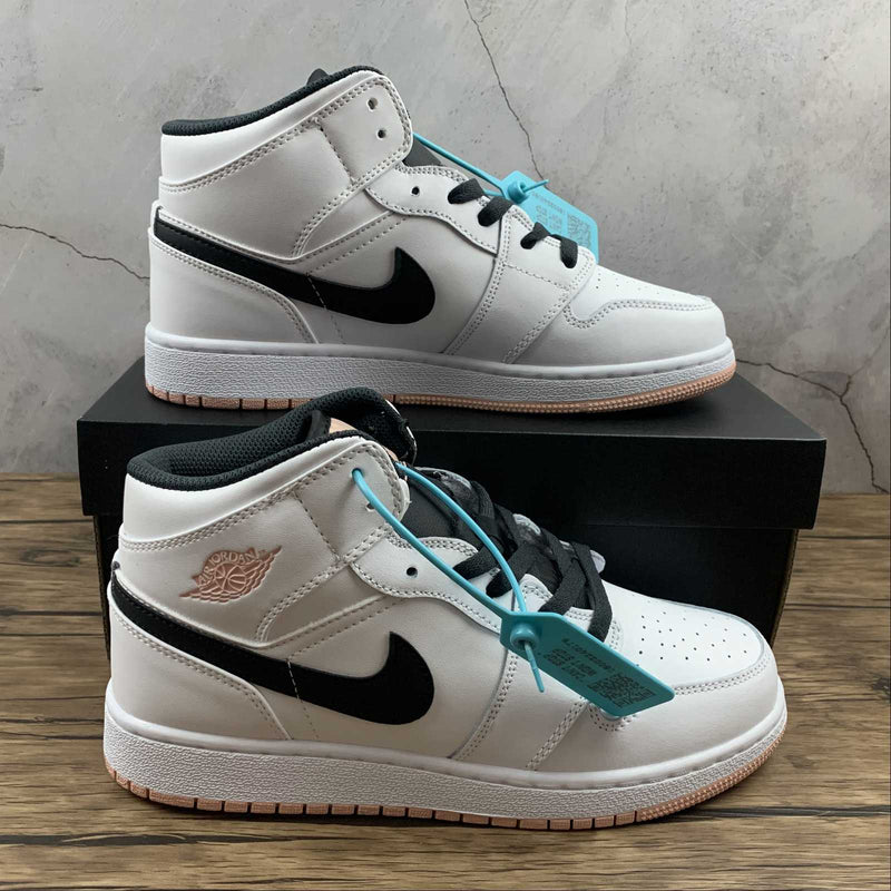 Nike Air Jordan 1 - MID GS - White / Anthracite - Arctic Orange