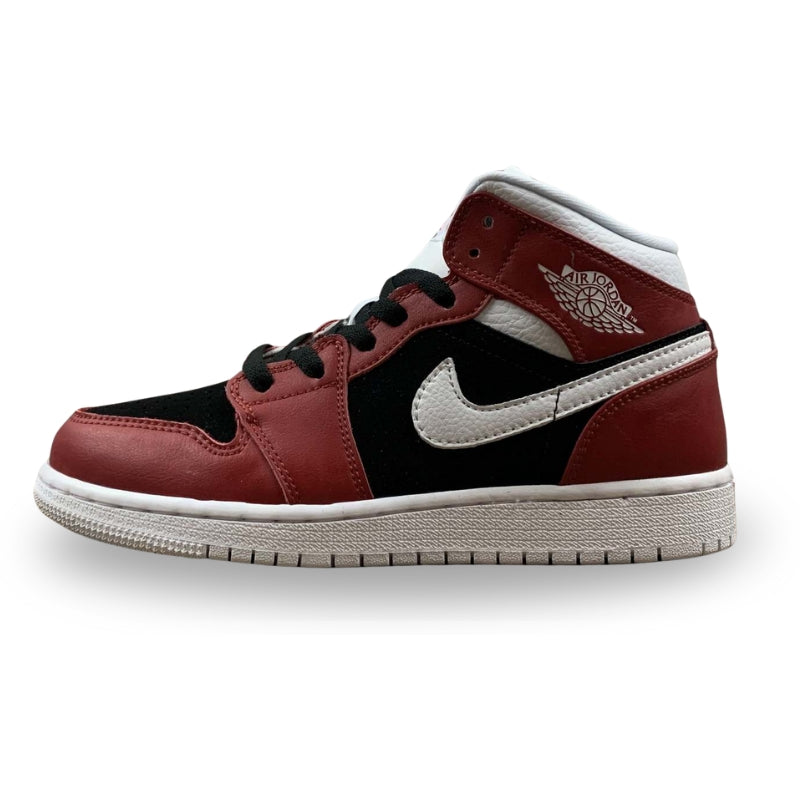 Nike Air Jordan 1 - MID GS - Black / University Red - White