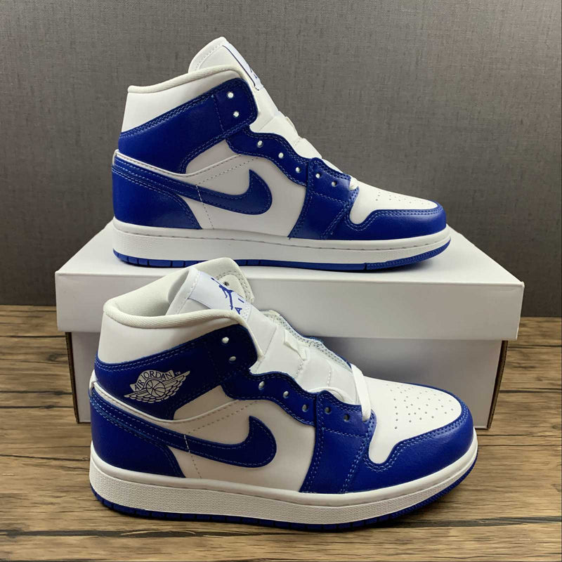 Nike Air Jordan 1 - MID - White / Hyper Royal - White