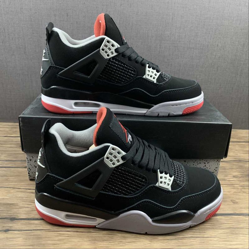 Nike Air Jordan 4 Retro - Black / Fire Red - Cement Grey