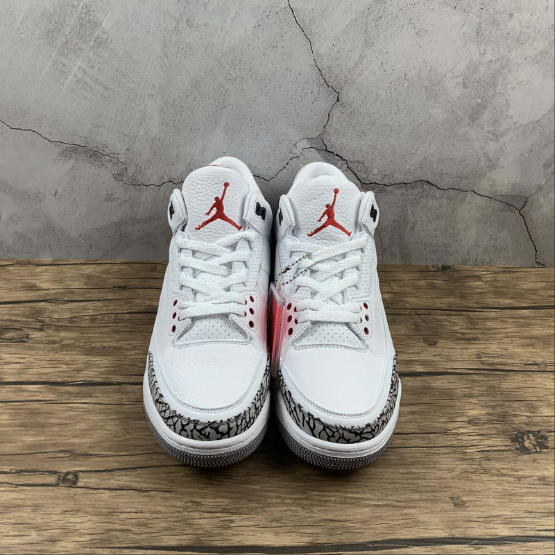 Nike Air Jordan 3 Retro - White / Fire Red - Cement Grey