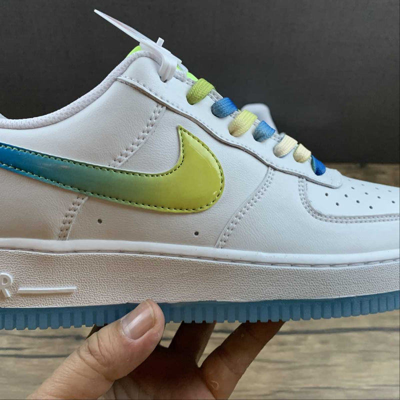 Nike Air Force 1 - '07 - SU19 - White / Fluorescent Green / Sky Blue