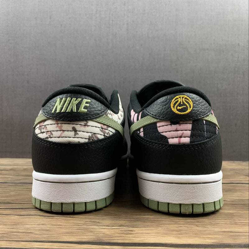 Nike Dunk Low - SE - Black / Oil Green - White