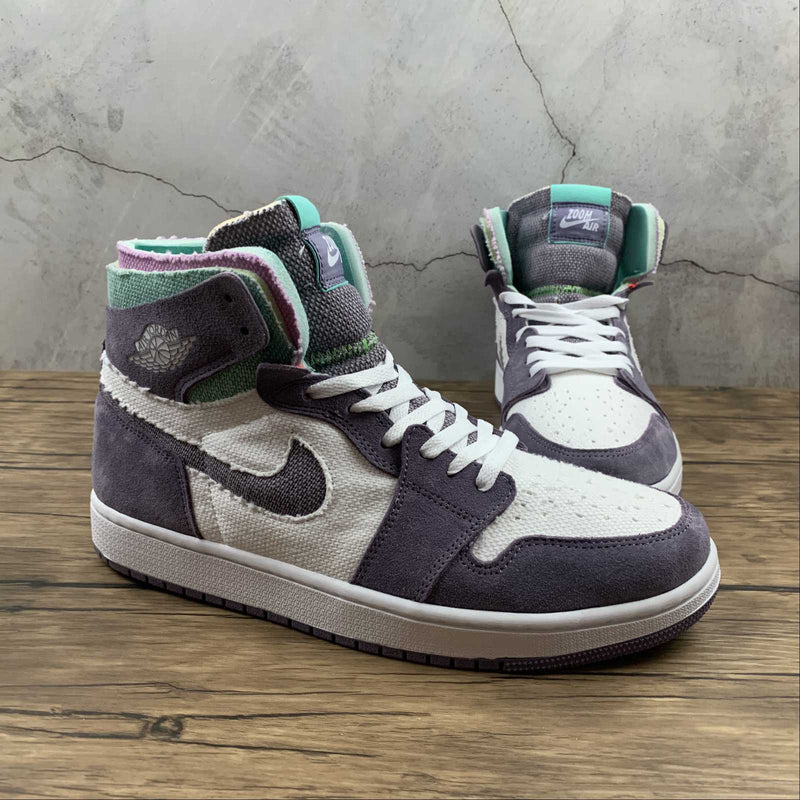 Nike Air Jordan 1 - Zoom Confort Tropical Twist - White / Grape Violet / Green