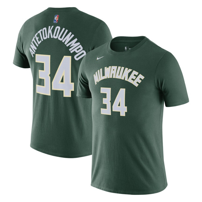 Camiseta Masculina - Milwaukee Bucks - 34 Antetokounmpo